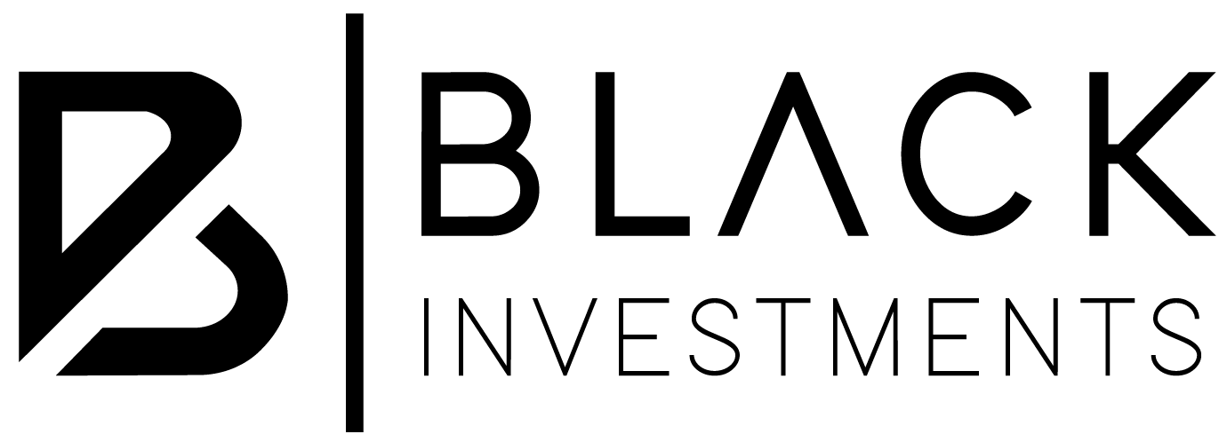 Logotipo oficial de Black Investments, firma especializada en inversión privada, capital estratégico y soluciones financieras empresariales en México.