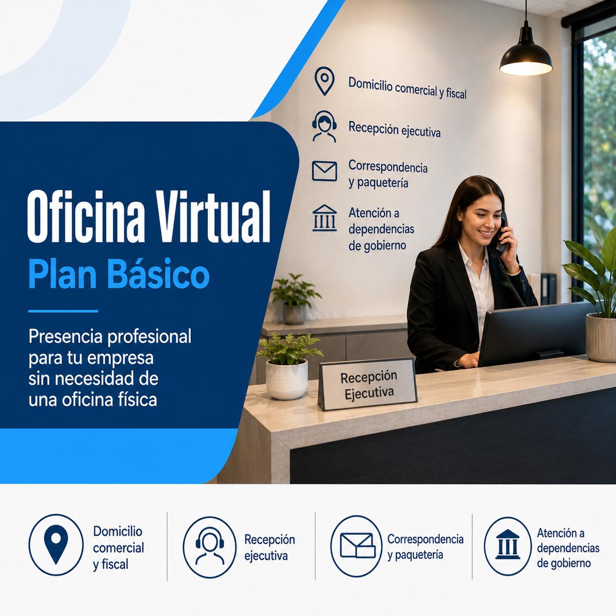 Oficina Virtual Plan Básico en Cuernavaca Proyecto 9 Oficina virtual básica en Cuernavaca con domicilio fiscal, recepción ejecutiva y manejo de correspondencia