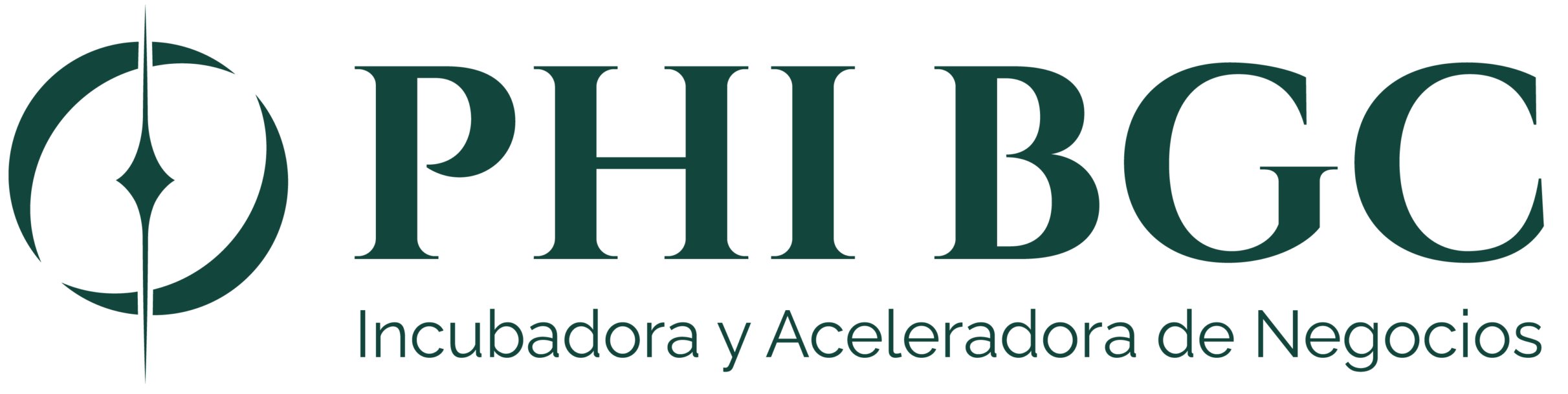 Logotipo oficial de PHI BGC, incubadora y aceleradora de negocios especializada en emprendimiento, innovación y desarrollo empresarial en México.