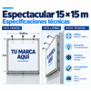 Vista en perspectiva del espacio publicitario de 225 m² sobre Av. Teopanzolco en Cuernavaca.